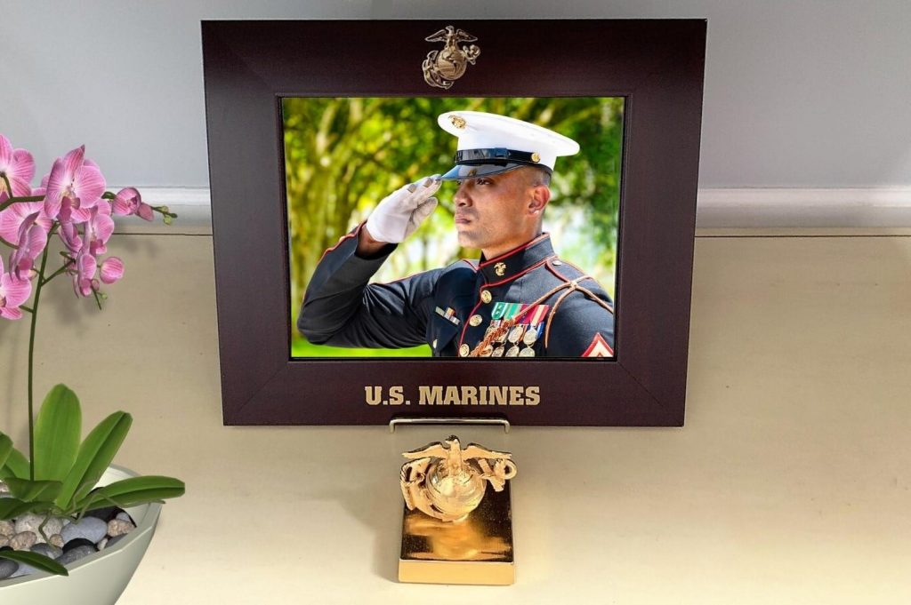 marine saluting in marine photo frame