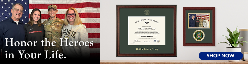 militaryframe.com blog advertisement for frames
